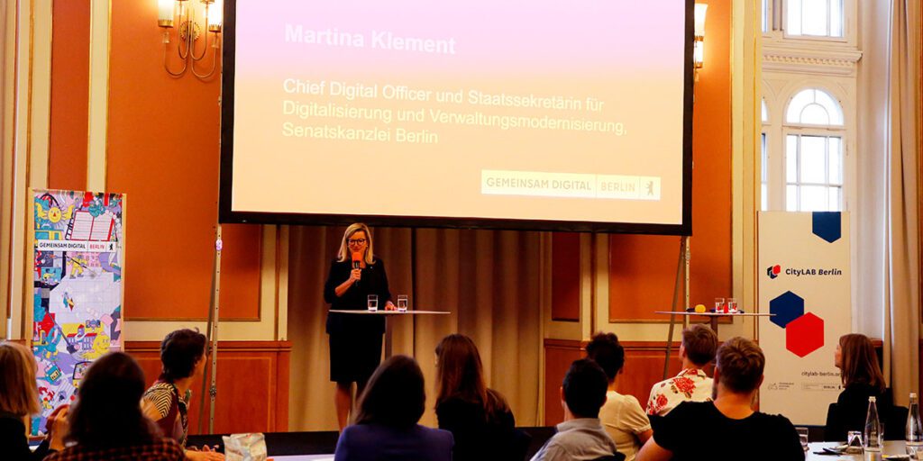 Chief Digital Officer Martina Klement bei der Gemeinsam Digital: Berlin Jahreskonferenz 2023