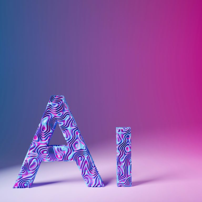 Ein computergeneriertes Bild mit den Buchstaben "AI" schafft eine Verbindung zu einem Digital Vereint Workshop, in dem es um KI-Tools geht.