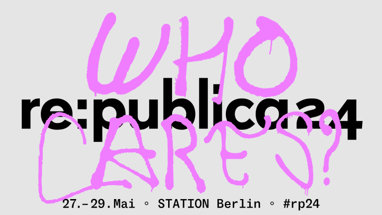 Key Visual der re:publica 2024 mit dem Motto "Who Cares?"