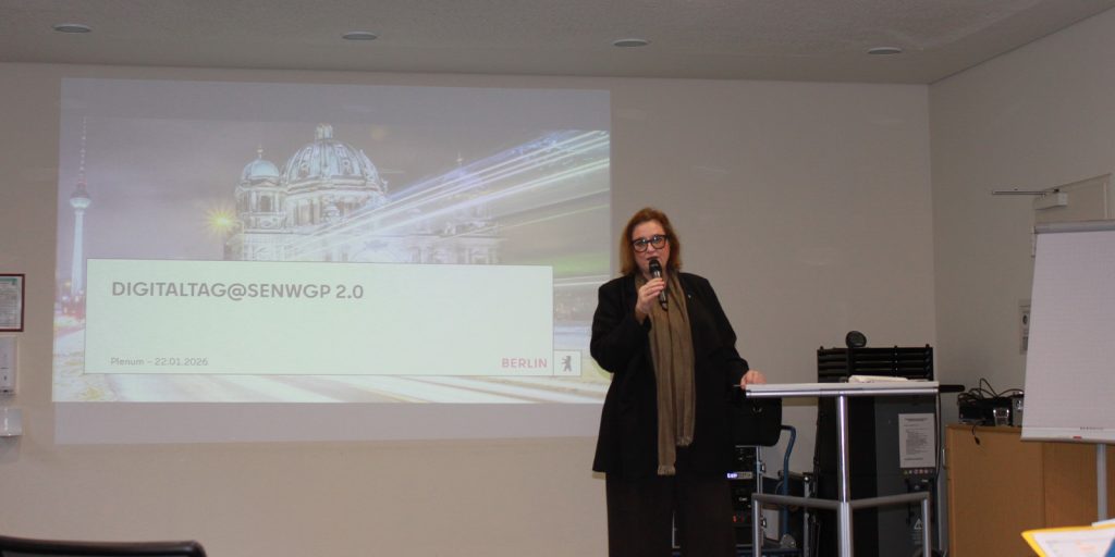 Senatorin Ina Czyborra beim Digitaltag der SenWGP